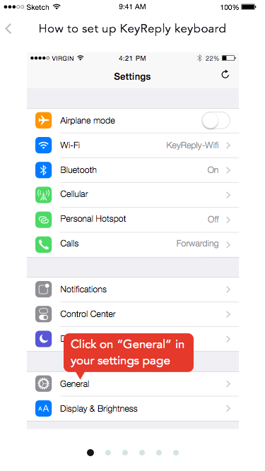 Go to iOS settings app