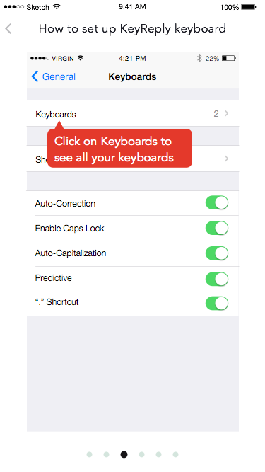 In Keyboards, click on Keyboards