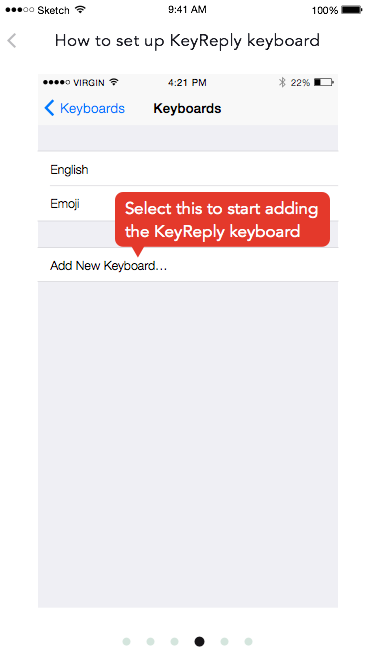 After Keyboards list, Add new keyboard