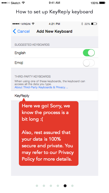 Select KeyReply from the third-party keyboards list
